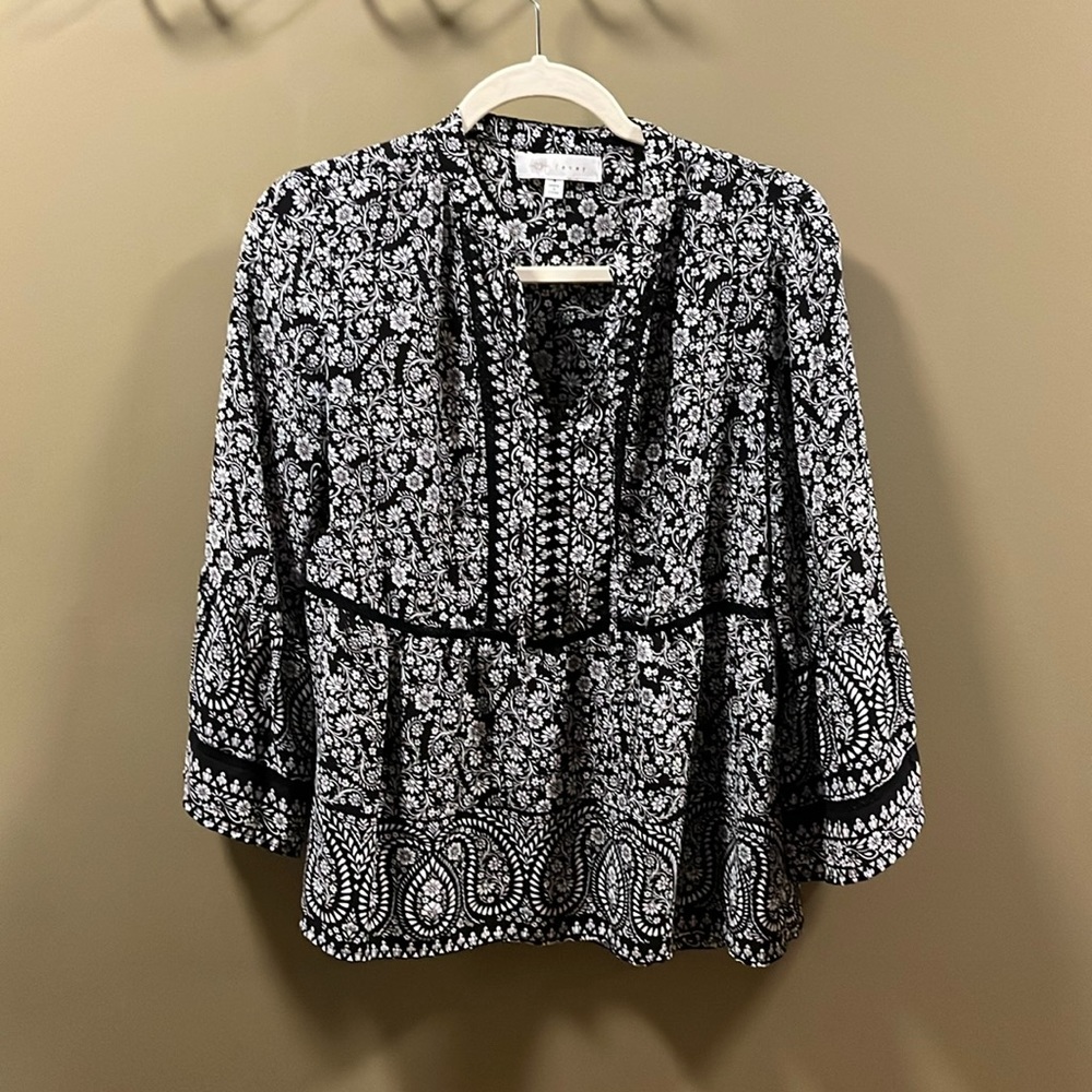 Black and white, size small.